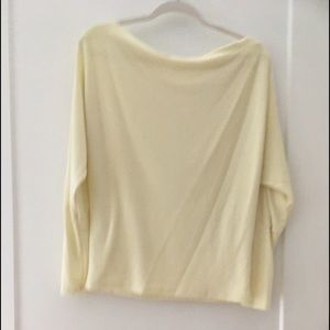 Pale lemon off the shoulder shirt